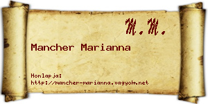 Mancher Marianna névjegykártya